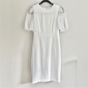Calvin Klein White pleated Sleeve Dress